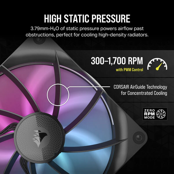 Corsair iCUE Link RX140 RGB 140mm PWM Black Cabinet Fan (Dual Pack)